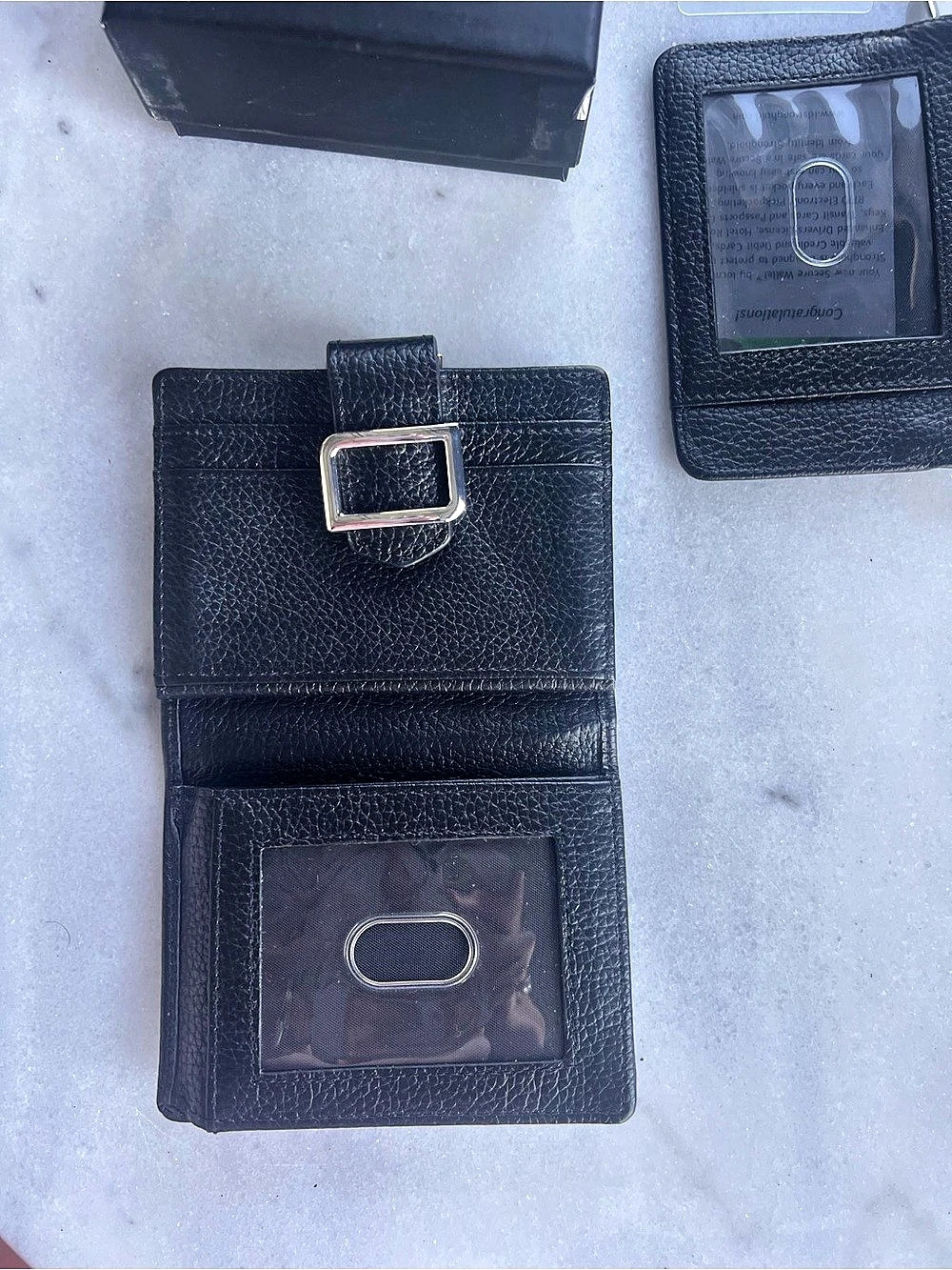 Identity Stronghold Wallet & Card Case in Black Leather - Picture 3 of 7